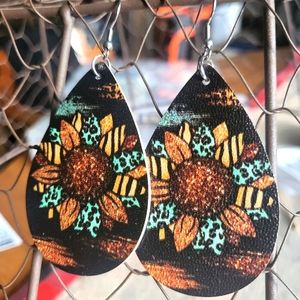 B1G1! Sunflower Autumn Dangle Earrings!